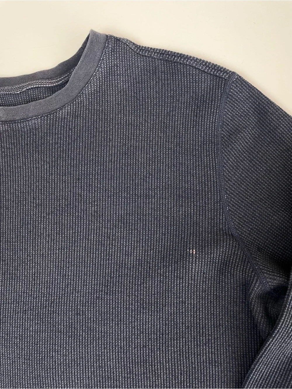 Vuori Men's Waffle Crew Long Sleeve  Navy Large